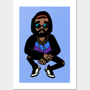 Cool Retro Hip Hop Cartoon Character Posters and Art